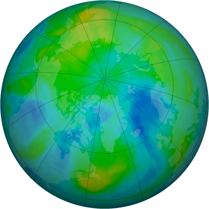 Arctic ozone map for 06 October 1998
